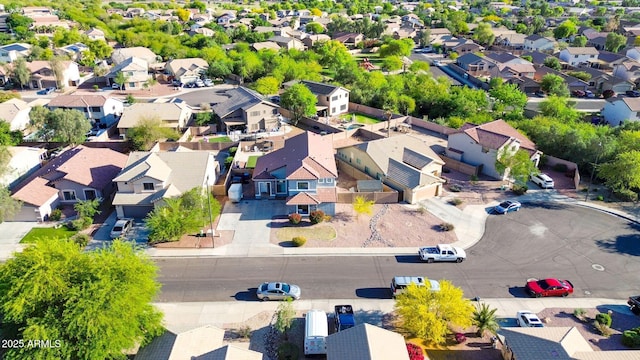 bird's eye view with a residential view