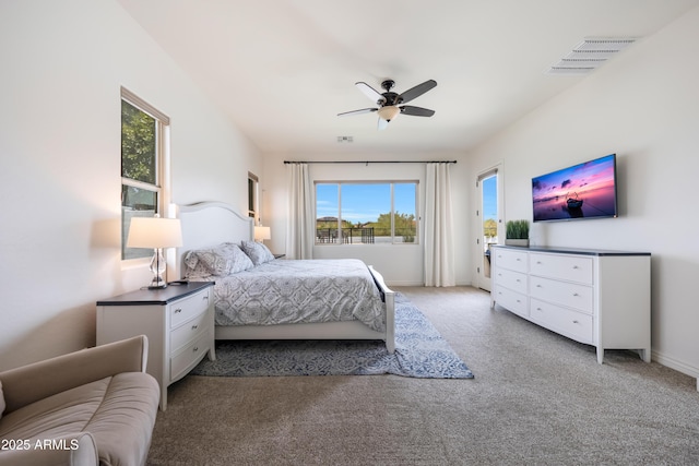 7432 W Bronco Trl, Peoria, AZ 85383 - bedroom featuring multiple windows, carpet, baseboards, and ceiling fan