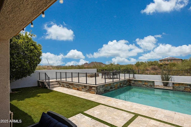 7432 W Bronco Trl, Peoria, AZ 85383 - view of swimming pool with a patio and a mountain view