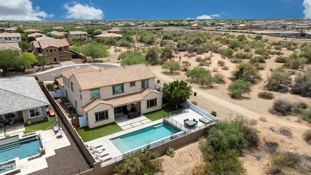 7432 W Bronco Trl, Peoria, AZ 85383 - aerial perspective of suburban area featuring a pool