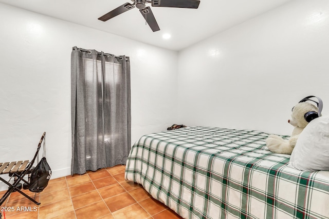 1451 E Brown Rd, Mesa, AZ 85203 - bedroom featuring ceiling fan and light tile patterned floors