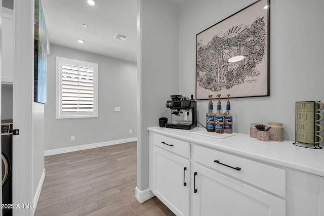 31435 N 130th Ave, Peoria, AZ 85383 - hall featuring light wood-style floors, washer / dryer, baseboards, visible vents, and recessed lighting