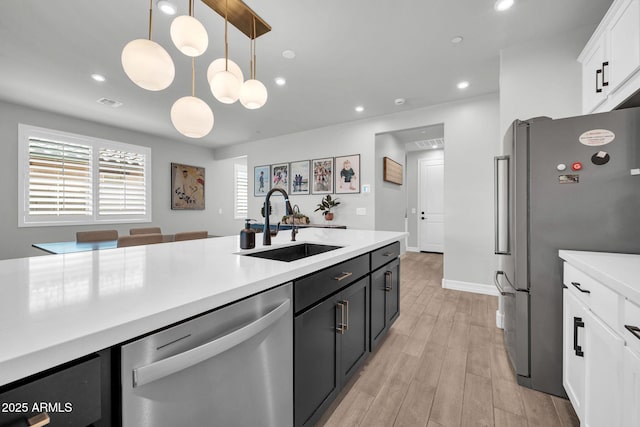 31435 N 130th Ave, Peoria, AZ 85383 - kitchen featuring light countertops, a sink, white cabinetry, and appliances with stainless steel finishes