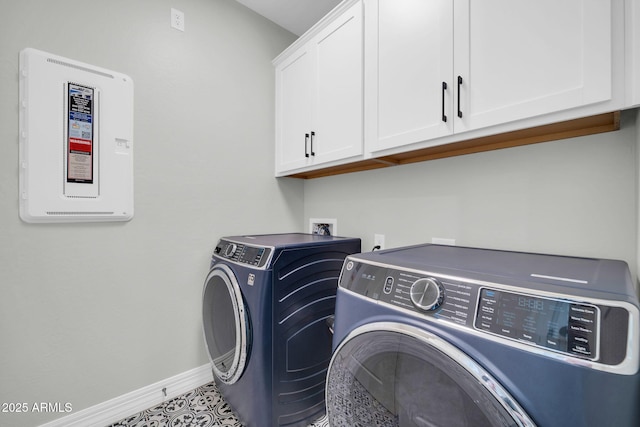 31435 N 130th Ave, Peoria, AZ 85383 - clothes washing area featuring separate washer and dryer, baseboards, and cabinet space