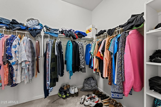 spacious closet with carpet floors