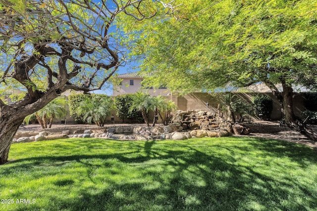 view of grassy yard