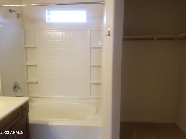full bath with vanity and bathtub / shower combination