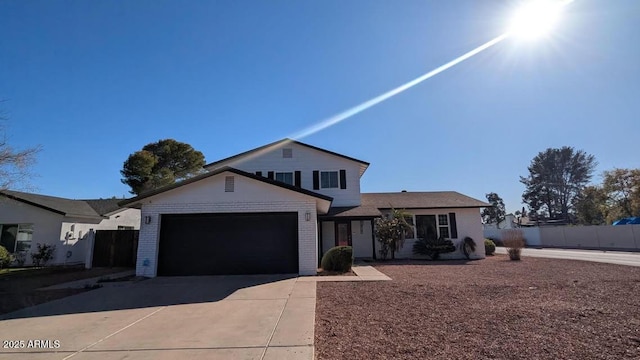 view of front facade with a garage