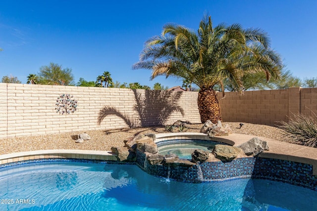 16047 S 14th Dr, Phoenix, AZ 85045 - view of pool with a fenced backyard and a pool with connected hot tub