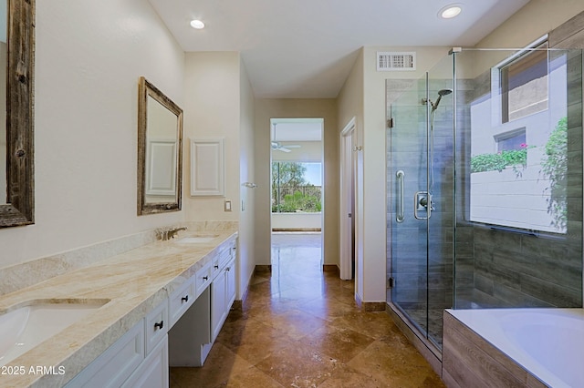 32710 N 71st St, Scottsdale, AZ 85266 - bathroom with double vanity, a shower stall, and a bath