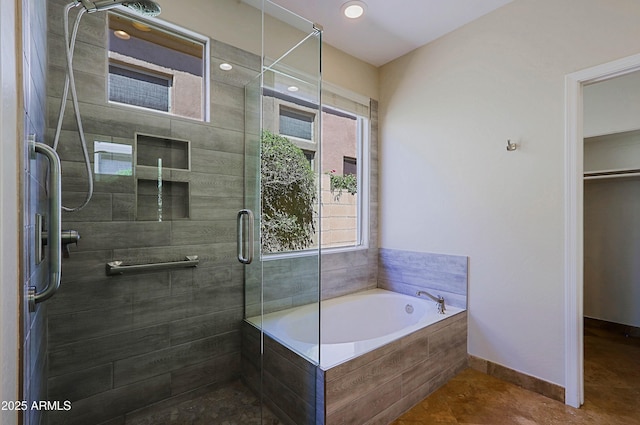 32710 N 71st St, Scottsdale, AZ 85266 - full bathroom with a shower stall, a bath, and tile patterned flooring
