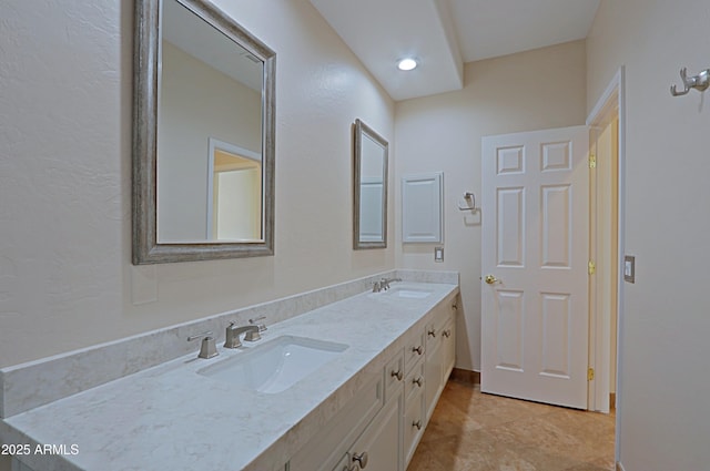 32710 N 71st St, Scottsdale, AZ 85266 - bathroom with double vanity, recessed lighting, and tile patterned flooring