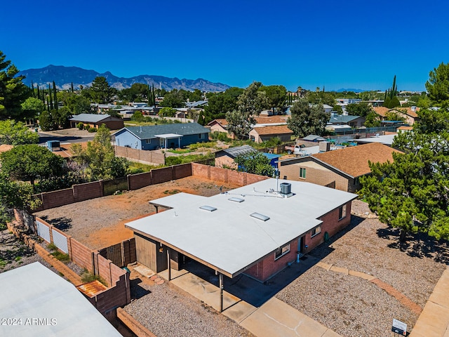 aerial view with a mountain view