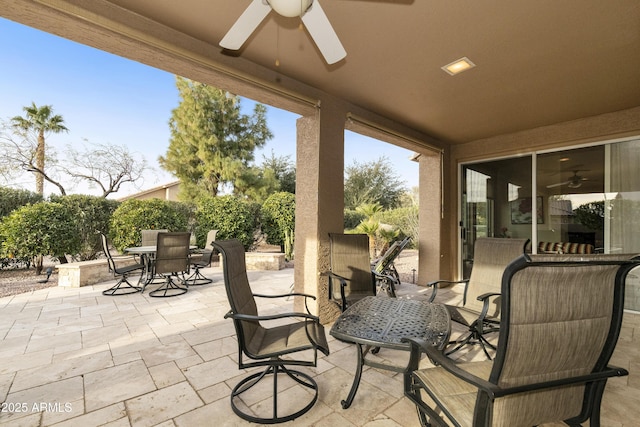 view of patio / terrace featuring ceiling fan