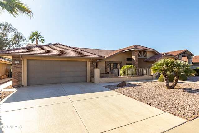 view of front facade with a garage