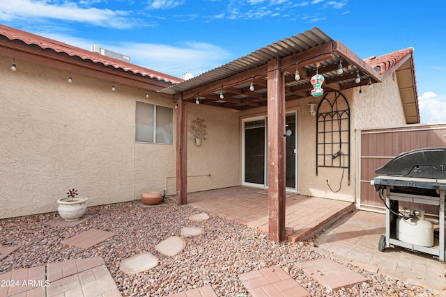 view of patio featuring grilling area