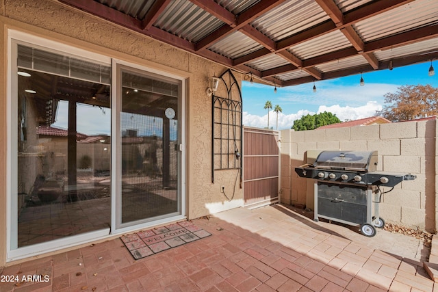 view of patio / terrace with a grill