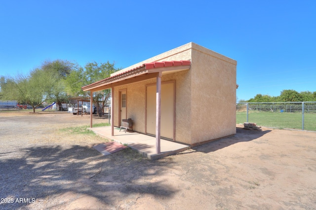 18622 E Via De Arboles, Queen Creek, AZ 85142 - exterior space with a tiled roof, fence, a playground, and stucco siding