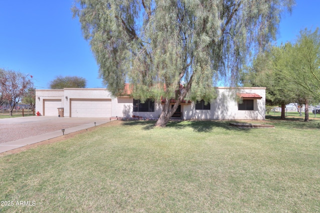 18622 E Via De Arboles, Queen Creek, AZ 85142 - view of front of property featuring a front lawn, an attached garage, driveway, and stucco siding