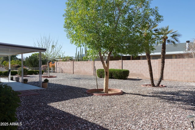 view of yard featuring fence