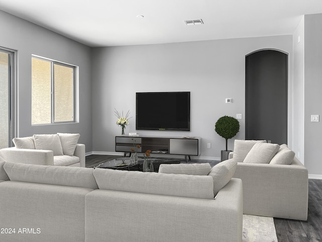 living room featuring hardwood / wood-style flooring