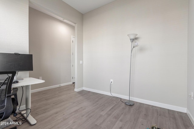 home office featuring light wood-type flooring