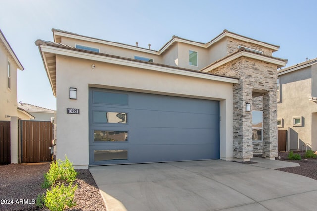 view of front of house with a garage