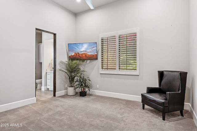 13750 E Yucca St, Scottsdale, AZ 85259 - living area with carpet flooring, baseboards, and a towering ceiling