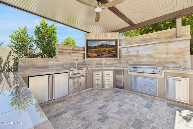 13750 E Yucca St, Scottsdale, AZ 85259 - view of patio with a sink and ceiling fan