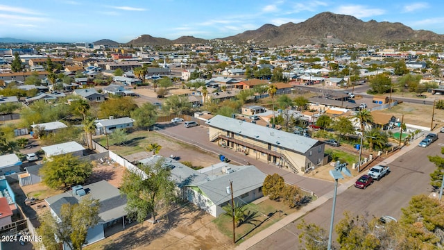 aerial view with a mountain view