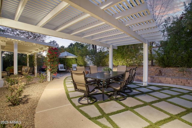 view of patio with a pergola