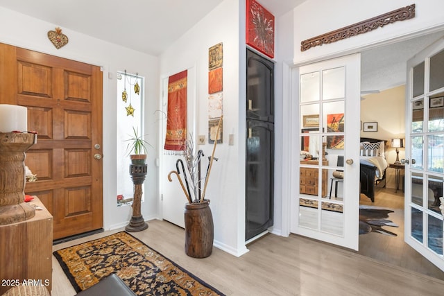 entrance foyer with light wood-type flooring