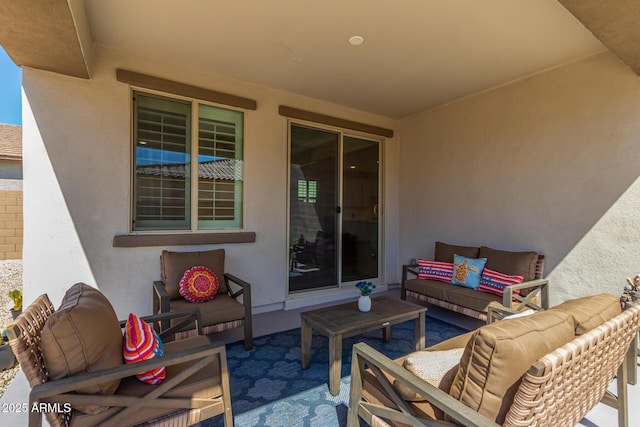 view of patio with outdoor lounge area