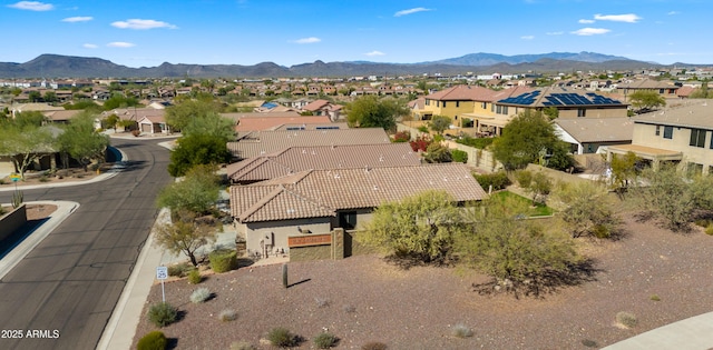 bird's eye view with a mountain view and a residential view