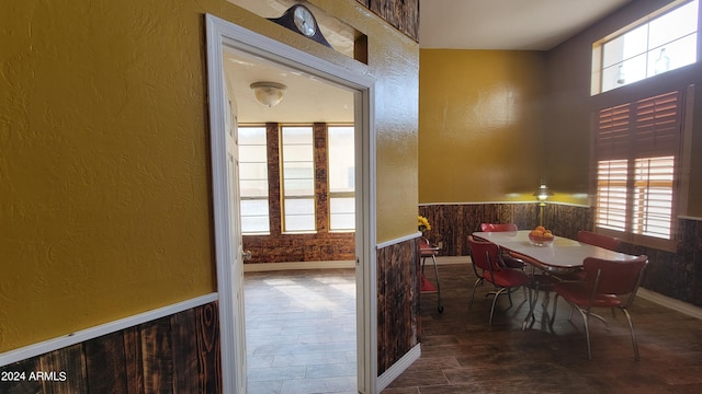 dining area featuring wood-type flooring