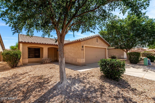 30212 N Sunray Dr, San Tan Valley, AZ 85143 - view of front of house featuring stucco siding, an attached garage, and a tile roof