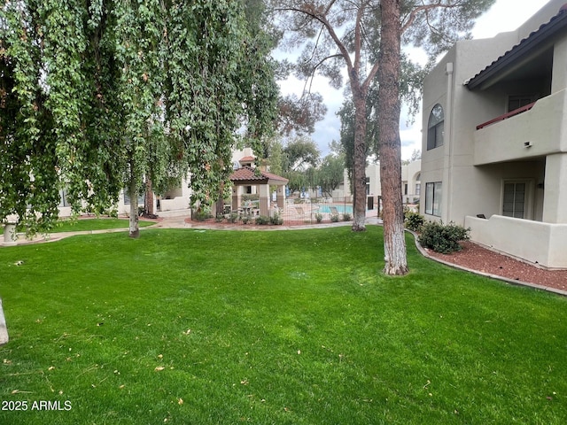 view of yard featuring a gazebo