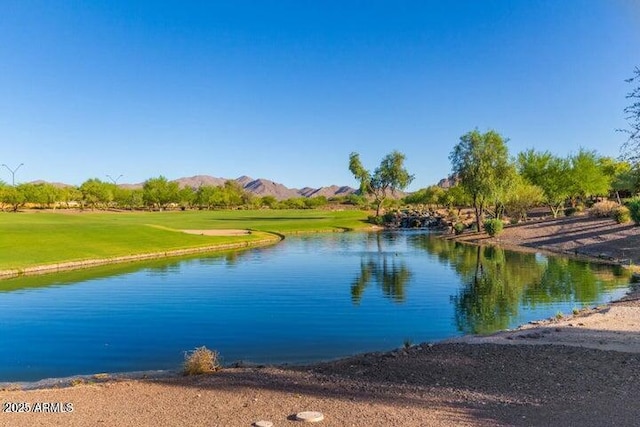 property view of water featuring a mountain view