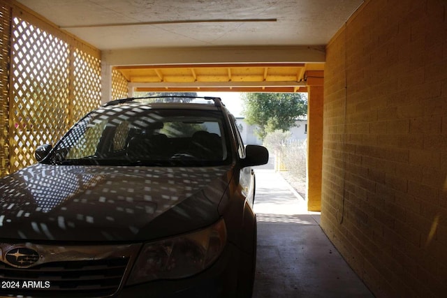 view of garage