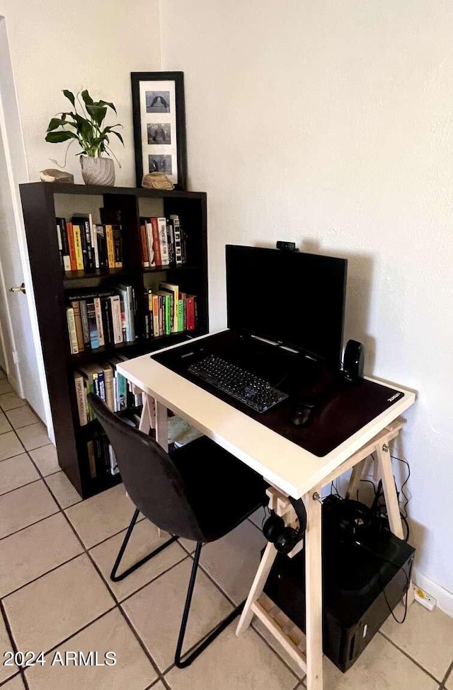 view of tiled office space