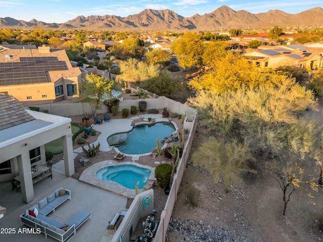 bird's eye view featuring a mountain view