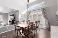 dining area with ceiling fan