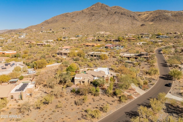 aerial view with a mountain view