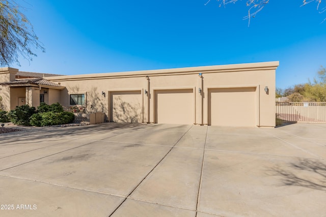 exterior space with a garage