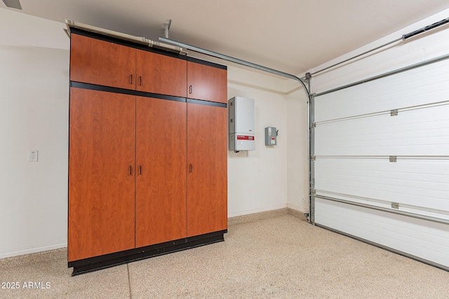 garage with baseboards