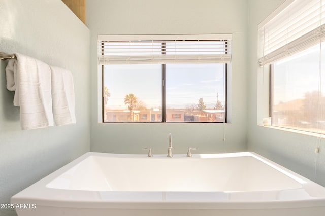 full bathroom with a bathtub and a wealth of natural light