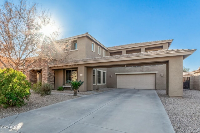 view of front of property featuring a garage