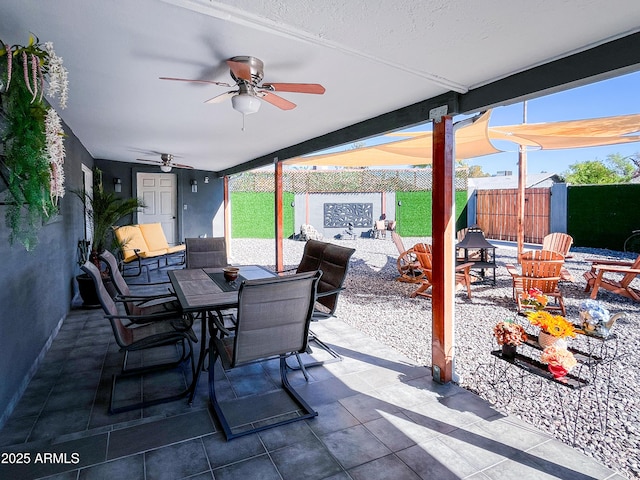 11215 N 37th Ave, Phoenix, AZ 85029 - view of patio / terrace featuring outdoor dining area and ceiling fan
