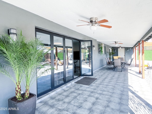 11215 N 37th Ave, Phoenix, AZ 85029 - view of patio / terrace with french doors, a ceiling fan, and outdoor dining space