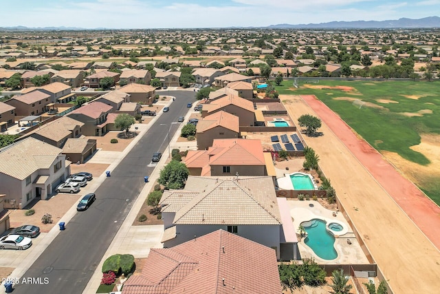 aerial view featuring a mountain view